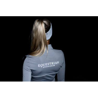 Dames longsleeve polo Equestrian Stockholm Reflective Power Glanzend zwart