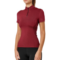 UV-beschermende polo Equestrian Stockholm dames met korte mouwen Bordeaux