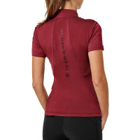UV-beschermende polo Equestrian Stockholm dames met korte mouwen Bordeaux