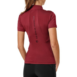 UV-beschermende polo Equestrian Stockholm dames met korte mouwen Bordeaux