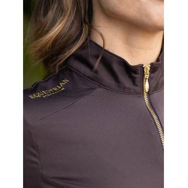 UV-beschermende polo Equestrian Stockholm dames met korte mouwen Goudbruin