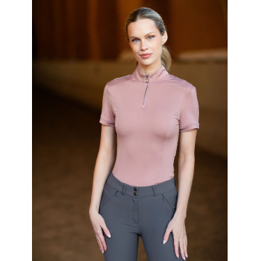 UV-beschermende polo Equestrian Stockholm dames met korte mouwen Roze UV-beschermende polo Equestrian Stockholm dames met korte mouwen Roze