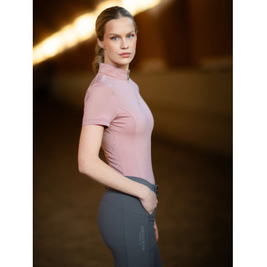 UV-beschermende polo Equestrian Stockholm dames met korte mouwen Roze UV-beschermende polo Equestrian Stockholm dames met korte mouwen Roze