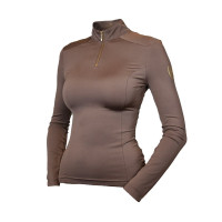 UV-beschermend poloshirt Equestrian Stockholm met lange mouwen voor dames Champagne Beige