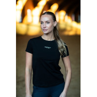 T-shirt Equestrian Stockholm dames met korte mouwen Zwart