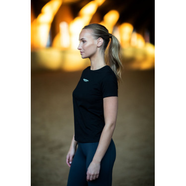 T-shirt Equestrian Stockholm dames met korte mouwen Zwart T-shirt Equestrian Stockholm dames met korte mouwen Zwart