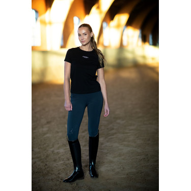 T-shirt Equestrian Stockholm dames met korte mouwen Zwart T-shirt Equestrian Stockholm dames met korte mouwen Zwart