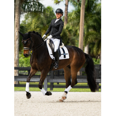 Dressuurzadeldek Equestrian Stockholm met bandages Wit