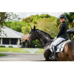 Dressuurzadeldek Equestrian Stockholm met bandages Wit