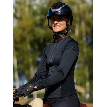 Dames fleecejas Equestrian Stockholm Glanzend mahonie