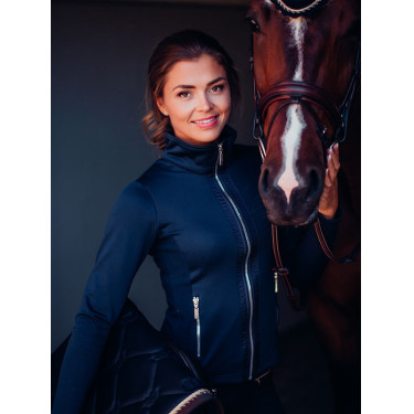 Dames fleecejas Equestrian Stockholm Marine Marineblauw