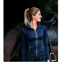 Dames fleecejas Equestrian Stockholm Marine Marineblauw