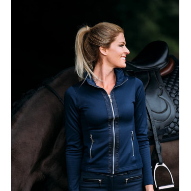 Dames fleecejas Equestrian Stockholm Marine Marineblauw