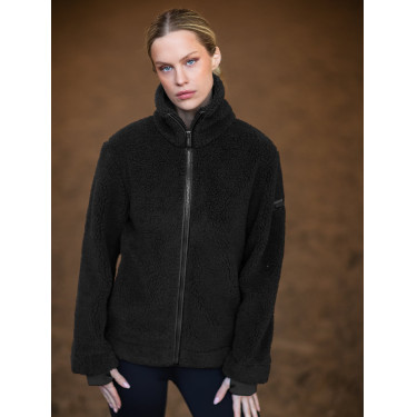 Dames Teddy-fleecejas Equestrian Stockholm Zwart