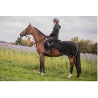 Fleece achterzadeldeken Diagonal Paddock Sports Zwart