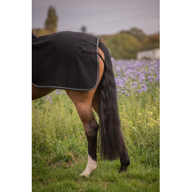 Fleece achterzadeldeken Diagonal Paddock Sports Zwart