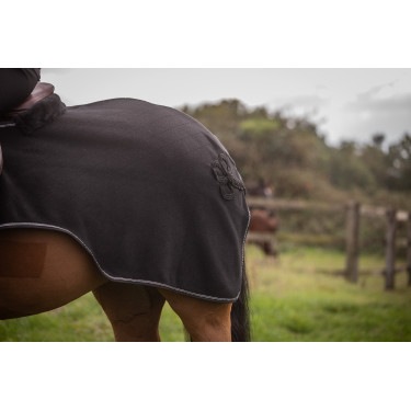 Fleece achterzadeldeken Diagonal Paddock Sports Zwart