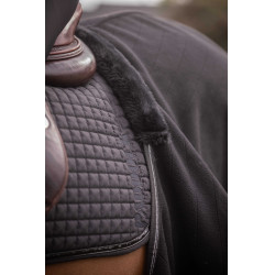 Fleece achterzadeldeken Diagonal Paddock Sports Zwart