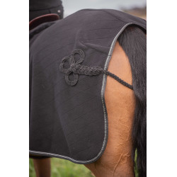 Fleece achterzadeldeken Diagonal Paddock Sports Zwart