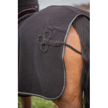 Fleece achterzadeldeken Diagonal Paddock Sports Zwart