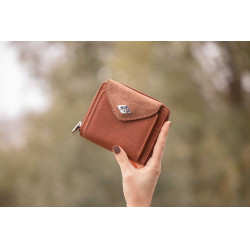Porte-monnaie Pénélope Clémence Cognac Bruin