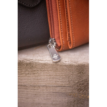 Porte-monnaie Pénélope Clémence Cognac Bruin