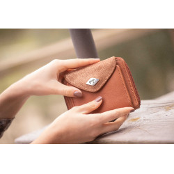 Porte-monnaie Pénélope Clémence Cognac Bruin