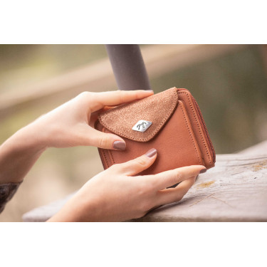Porte-monnaie Pénélope Clémence Cognac Bruin
