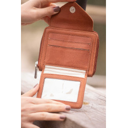 Porte-monnaie Pénélope Clémence Cognac Bruin