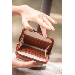 Porte-monnaie Pénélope Clémence Cognac Bruin