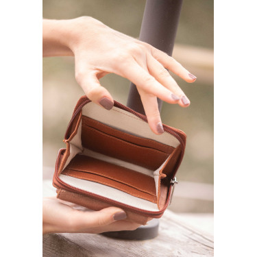 Porte-monnaie Pénélope Clémence Cognac Bruin