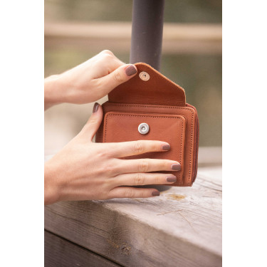 Porte-monnaie Pénélope Clémence Cognac Bruin
