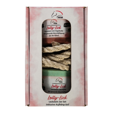 Gearomatiseerde liksteen Lolly Lick set van 2 HKM Hondsroos / appel