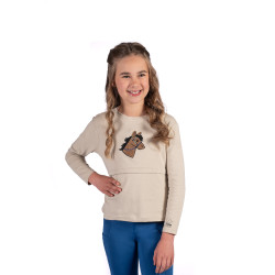 Mia HKM lange mouwen poloshirt Beige