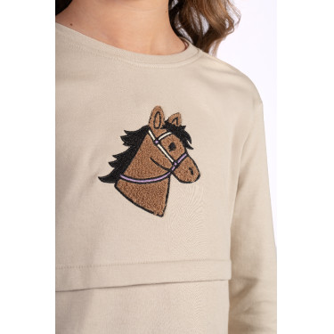 Mia HKM lange mouwen poloshirt Beige