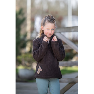Kinderfleece trui Mia HKM Donkerbruin