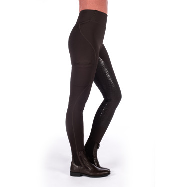 HKM Rio legging met volledige siliconen zitvlak Donkerbruin