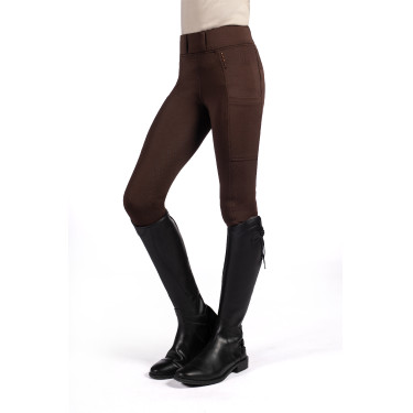 Legging Lana II stijl full seat 1/1 in siliconen HKM Donkerbruin