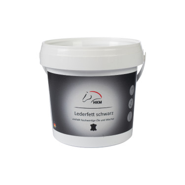 HKM zwarte ledervet Zwart