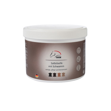 Zadelzeep met spons 500 ml HKM Indicatieve kleur Transparant