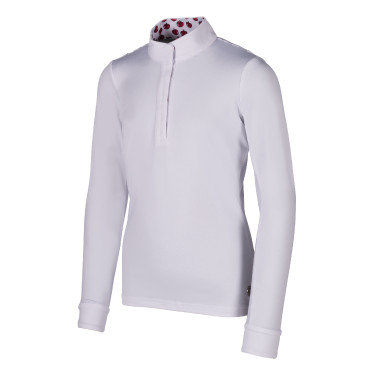 Wedstrijdpolo Hunter Kids met lange mouwen HKM Wit