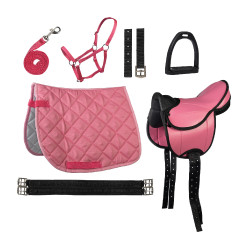 Zadel voor Shetland set Lucy HKM Roze