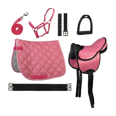 Zadel voor Shetland set Lucy HKM Roze