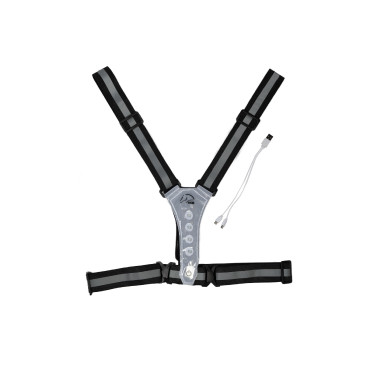 LED-lichtgevend vest HKM Zwart / zilverkleurig