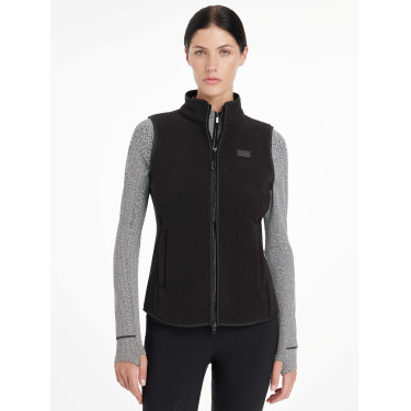 Mouwloos fleecevest met visgraatmotief LeMieux Aspen Chevronpatroon Mouwloos fleecevest met visgraatmotief LeMieux Aspen Chevronpatroon