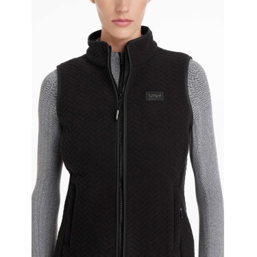 Mouwloos fleecevest met visgraatmotief LeMieux Aspen Chevronpatroon Mouwloos fleecevest met visgraatmotief LeMieux Aspen Chevronpatroon