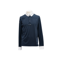 Wedstrijdpolo met lange mouwen voor heren San Remo Flags & Cup Marine Marineblauw Wedstrijdpolo met lange mouwen voor heren San Remo Flags & Cup Marine Marineblauw