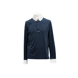 Wedstrijdpolo met lange mouwen voor heren San Remo Flags & Cup Marine Marineblauw Wedstrijdpolo met lange mouwen voor heren San Remo Flags & Cup Marine Marineblauw