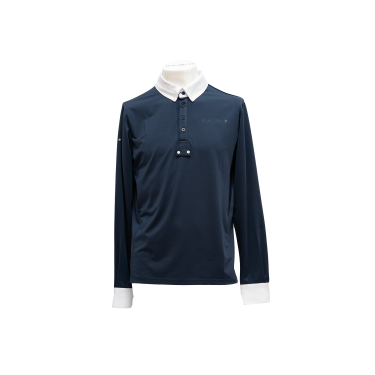 Wedstrijdpolo met lange mouwen voor heren San Remo Flags & Cup Marine Marineblauw Wedstrijdpolo met lange mouwen voor heren San Remo Flags & Cup Marine Marineblauw