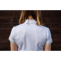 Wedstrijdrijpoloshirt Flags & Cup Andria dames korte mouw Wit